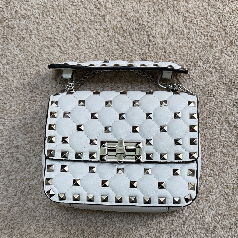 White Studded Clutch